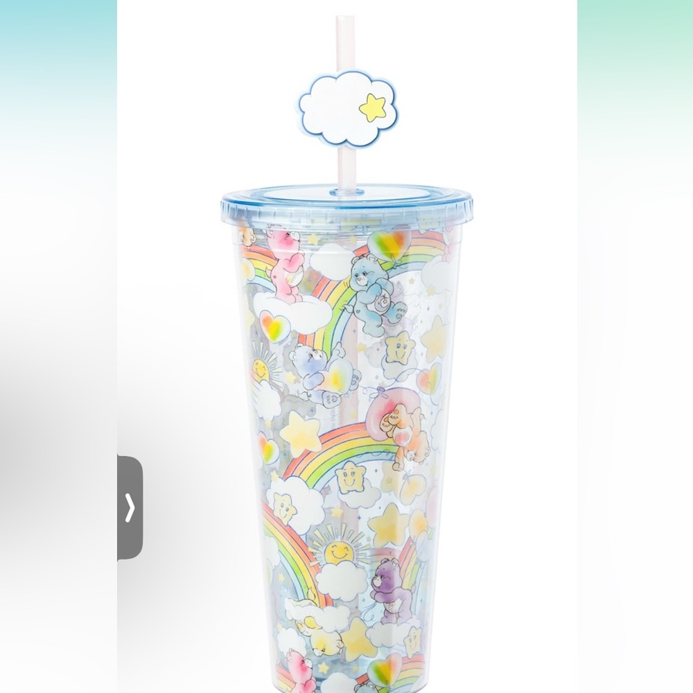 Care Bears Colorful Water Bottle with Straw - Picture 2 of 7